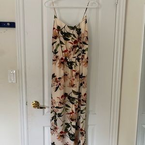 NWOT Floor-length Floral Spaghetti Strap Dress